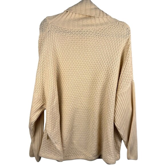 DOE & RAE Sweater Large Oversized Cowl Neck Turtleneck Cream NWT NEW - Picture 6 of 10